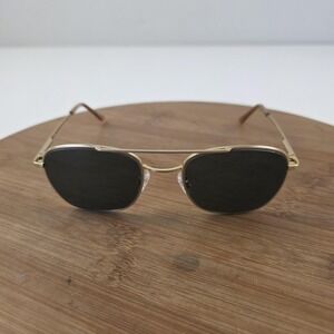 Randolph Sunglasses Mens 55-21-145 Gold Gray Square Metal Frame Japan Adjustable